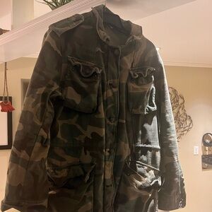 Never worn free people camo jacket size medium
